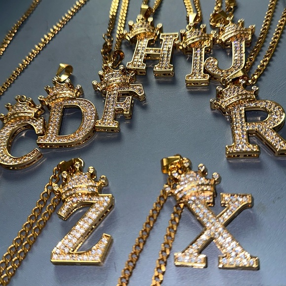 Initial Necklaces W/ Crown - Picture 2 of 2